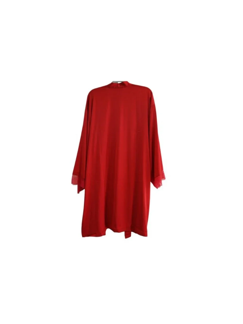 I.N.C. International Concepts Satin Robe with Lace Trim Sz XL Red No Belt